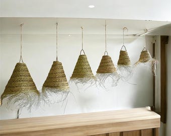 Emma Desert conical suspensions in natural braided doum fiber