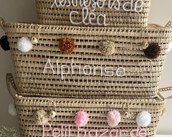 Wicker storage trunks, palm leaf toy chests, storage chests