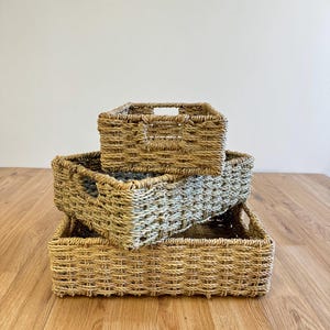 Palm Leaf Storage Baskets, Wicker Basket