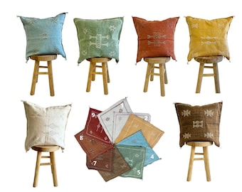 Moroccan pillow, vintage Moroccan cactus silk cushion, Sabra pillow, cactus silk cushions, Moroccan Cactus Silk Pillow