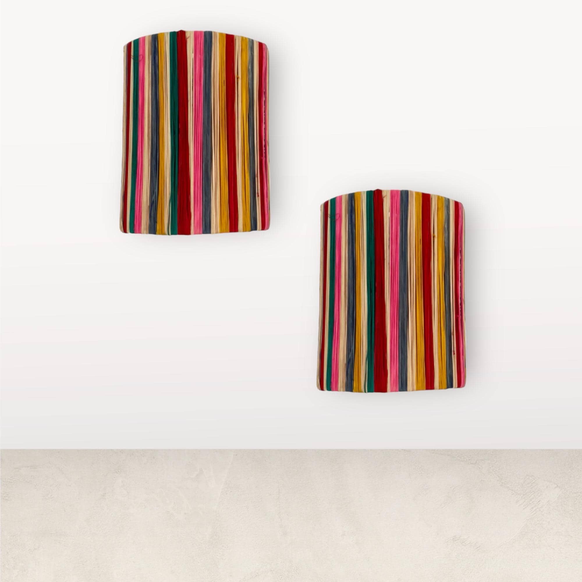 Raffia wall light, raffia wall lampshade - wall hanging, light fixture