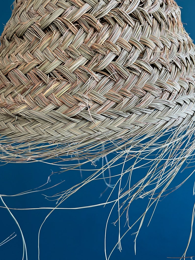 Suspension luminaire, gamme Emma Désert forme conique, suspension en fibre naturelle, abat-jour image 8