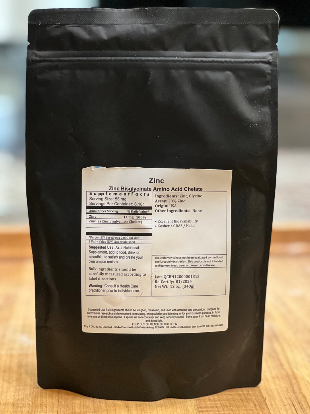 Zinc Bisglycinate Powder Supplement Etsy