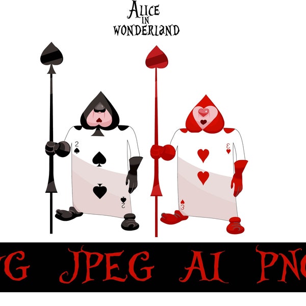 Alice au pays des merveilles SVG, Alice Card Soldier SVG, Alice SVG, fichier Princess SVG, Alice au pays des merveilles clipart, téléchargement instantané, fichier vectoriel