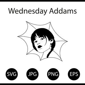 Wednesday Addams Svg, Wednesday Addams Png, Wednesday Cricut Svg file, Vector art, Instant Download