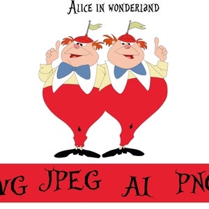 Alice in Wonderland Svg, Alice in Wonderland Png, Tweedles Cricut Svg, Princess Svg, Instant Download, Svg file, Vector art