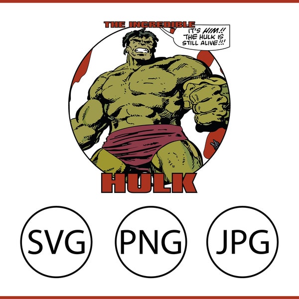 The Incredible Vintage Hulk SVG - Marvel Comic Fans Unite: Unique Comic Book Inspired Design for DIY Projects