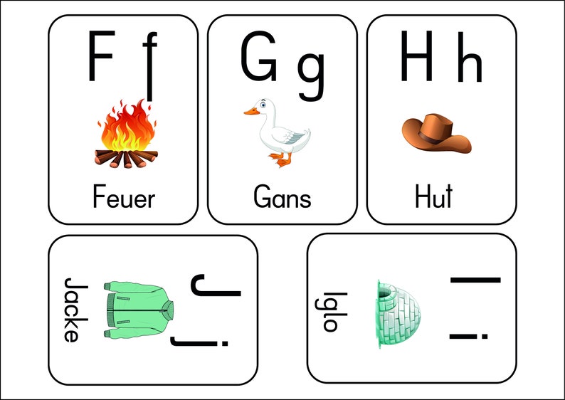 Educational Printable German Alphabet Flashcards Pdf Fun Learning Tool