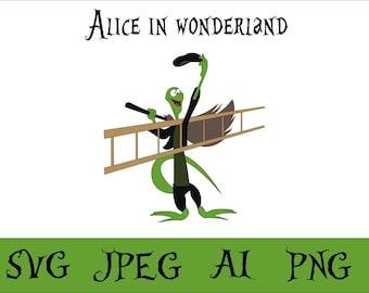 Alice in wonderland Svg, Bill the Lizard Svg For Your DIY Project, Digital Print, Instant Download