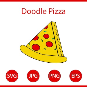 Doodle Pizza Svg design for your DIY project, Digital Print, Instant Download
