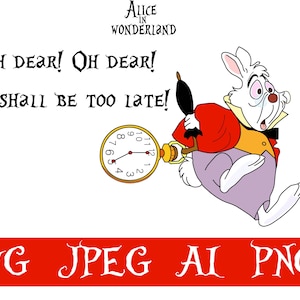 Alice in Wonderland Svg, Alice in Wonderland Png, White rabbit Cricut Svg, Princess Svg file, Instant Download, Vector art