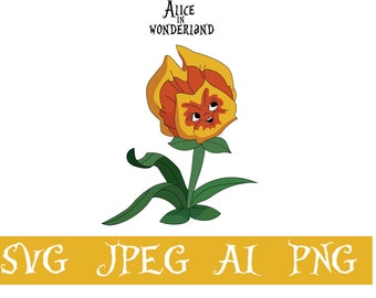 Alice in Wonderland Svg, Alice in Wonderland Png, Princess  Cricut Svg Pansy Svg, talking flowers, Instant Download, Svg file, Vector art