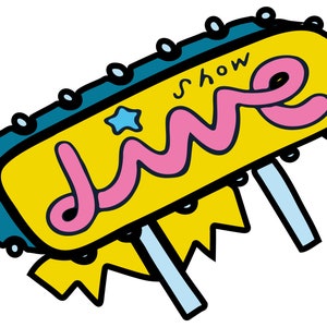 Live Show Doodle Svg Design, Live Show Svg, DIY Project, Digital Print, Instant Download