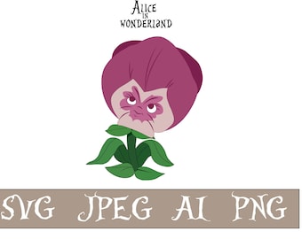 Alice in Wonderland Svg, Alice in Wonderland Png, Princess  Cricut Svg Pansy Svg, talking flowers, Instant Download, Svg file, Vector artt