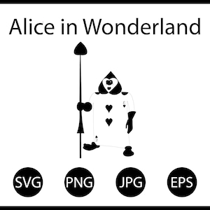 Alice au pays des merveilles SVG, Alice Card Soldier SVG, Alice Cricut SVG, fichier Princesse SVG, Alice au pays des merveilles clipart, téléchargement instantané,