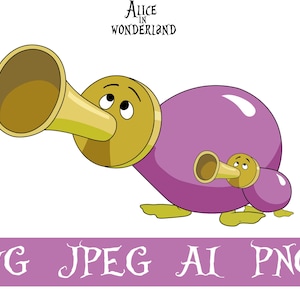 Alice in Wonderland Svg, Alice in Wonderland Png, Princess Cricut Svg, horn duck, Instant Download, Svg file, Vector art