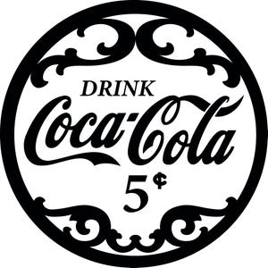 Lasercutter Vintage Coca Cola SVG, Vintage Coke Cricut Svg, Coca Cola PNG, Coke Svg, Zwart-wit Coke Svg-bestand, Direct downloaden