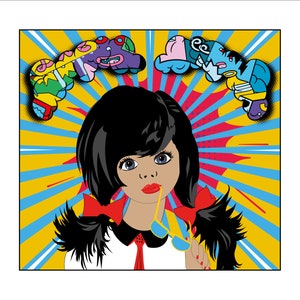 Pop Art Woman Svg Design, Pop Art Png file, Instant Download, Vector Art, Colorful Vintage Poster, Sticker Design