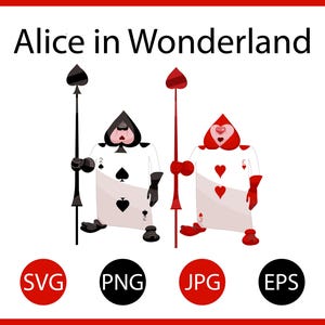 Alice nel Paese delle Meraviglie Svg, Alice Card Soldier Svg, Alice Svg, file Princess Svg, Alice nel Paese delle Meraviglie clipart, Download istantaneo, file vettoriale