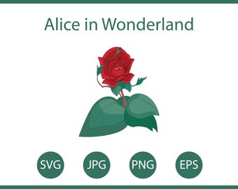 Alice in Wonderland Cricut Svg, Alice in Wonderland Png, Princess Svg, Red rose,  talking flowers, Svg file, Vector art