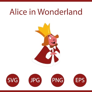Alice in Wonderland Svg, Alice Cricut Svg, Alice in Wonderland Png, King of Heart Svg, Queen Svg, Instant Download, Svg file, Vector art
