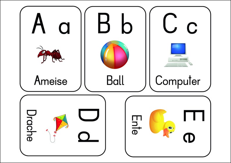 Educational Printable German Alphabet Flashcards Pdf Fun Learning Tool