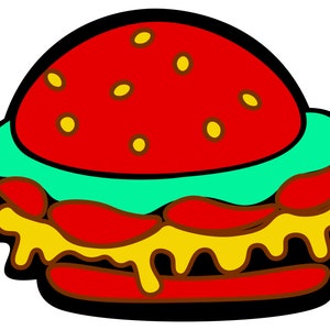Doodle Burger Svg Design, Burger PNG digital print, DIY Print ON demand Project, , Instant Download