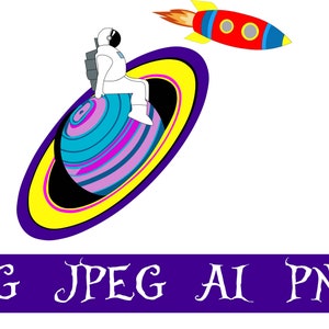Rocket man svg, archivo svg de Cricut de astronauta, arte vectorial, descarga instantánea