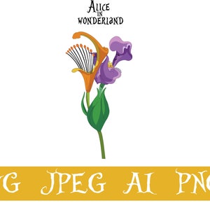 Alice in Wonderland Svg, Alice in Wonderland Flower Svg, Cricut Svg, Madame Iris, Princess Svg, Talking Flowers Svg file, Vector file
