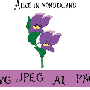Alicja w krainie czarów SVG, Cricut SVG, Alicja w krainie czarów PNG, księżniczka SVG, Alice Violets SVG, pliki Alice Cut SVG, Instant Download