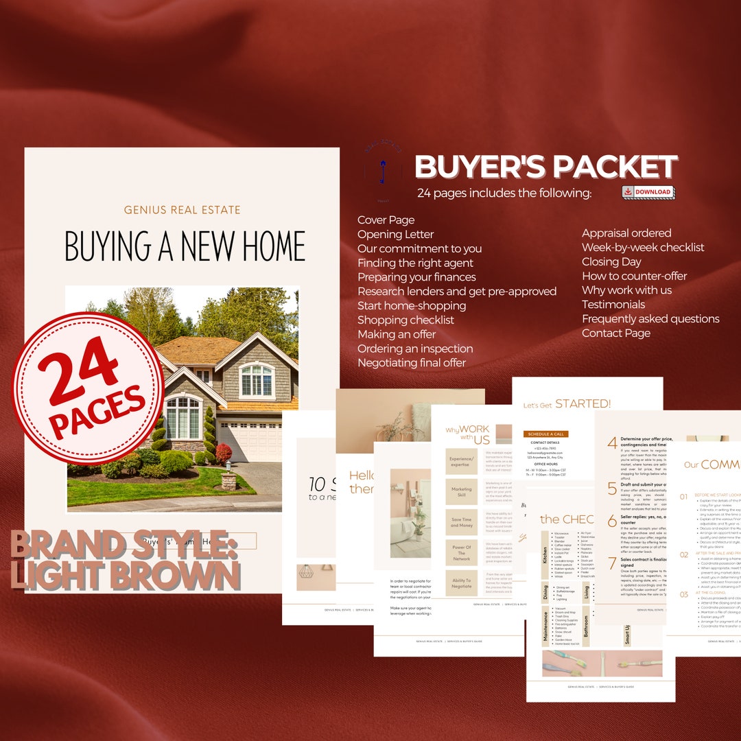 Home Buyer Guide, Real Estate Buyer Guide, Realtor Buyer Packet, Buyer