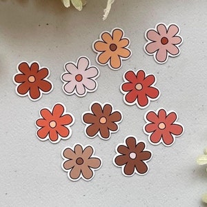 10 adesivos de flores boho minúsculos, adesivos pequenos de cottagecore à prova d'água, adesivos estéticos para laptop ou Kindle, adesivos fofos para mini garrafas de água