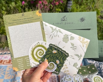 Snail Mail Subscription, Monthly Happy Mail with Stickers, Mindfulness Letter, Self care gift, Introvert Nature Lover Mail