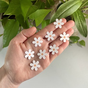 6 Tiny White Daisy Waterproof Stickers, Flower Stickers, Mini Stickers, Sticker Pack, Water Bottle Stickers, Daisy Stickers, Phone Stickers image 1