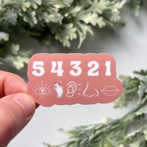 5-4-3-2-1 Mindfulness Grounding Sticker, Mental Health Sticker, Self Care Sticker, Anxiety Sticker