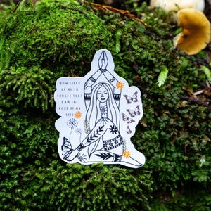 Affirmation Meditation Yoga Sticker, Waterproof Spiritual Stickers, Yoga & Self Love Gifts, Mental Health Reminder image 1