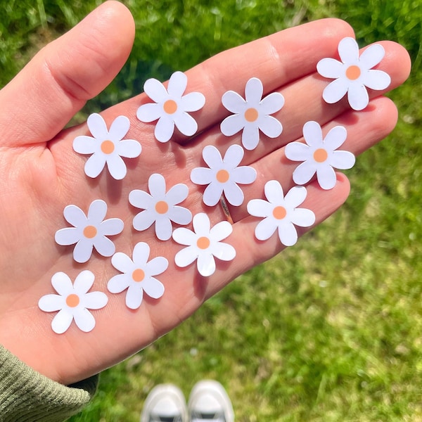 Tiny Daisy Sticker Pack • Mini Waterproof Flower Stickers for Water Bottles, Laptops & Journals