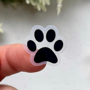 40 petits autocollants transparents avec empreintes de pattes, autocollant imperméable pour chien, autocollant pour bouteille d'eau, autocollant patte de chat, lot d'autocollants, agenda pour animal de compagnie et autocollant pour journal
