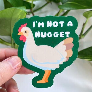 Je ne suis pas une pépite - Sticker droits des animaux, Sticker végétalien, Sticker végétalien drôle, À base de plantes, Sticker végétarien
