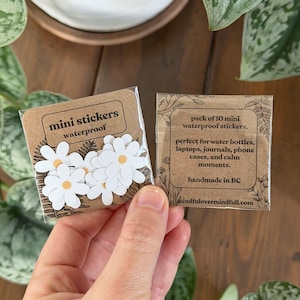 Tiny Daisy Sticker Pack • Mini Waterproof Flower Stickers for Water Bottles, Laptops & Journals image 6