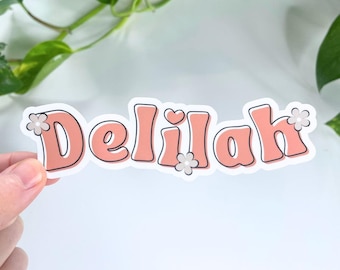 Custom Name Sticker for Water Bottles • Boho Personalized Name Label for School, Journals, and Kindles