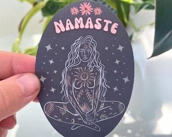 Meditation Spiritual Namaste Yoga Stickers, Waterproof Meditate Chakra Stickers, Boho Hippie Yoga Gifts, Spiritual Gifts, Laptop Stickers