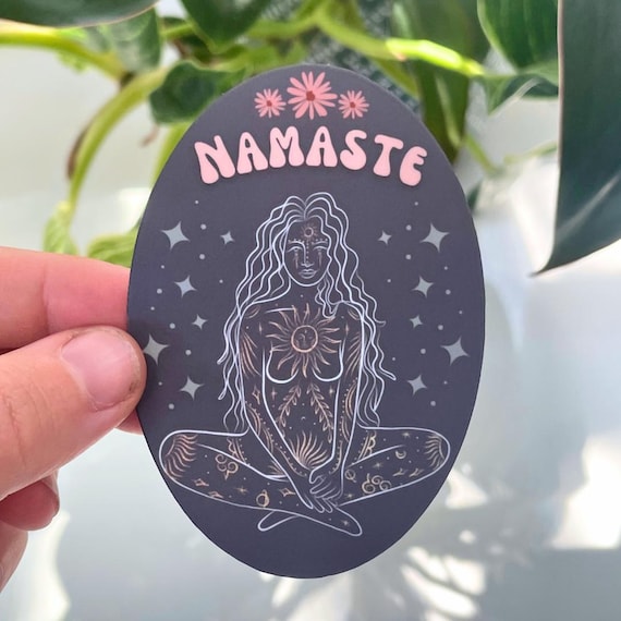 Namaste Yoga Sticker, Waterproof Spiritual Decal