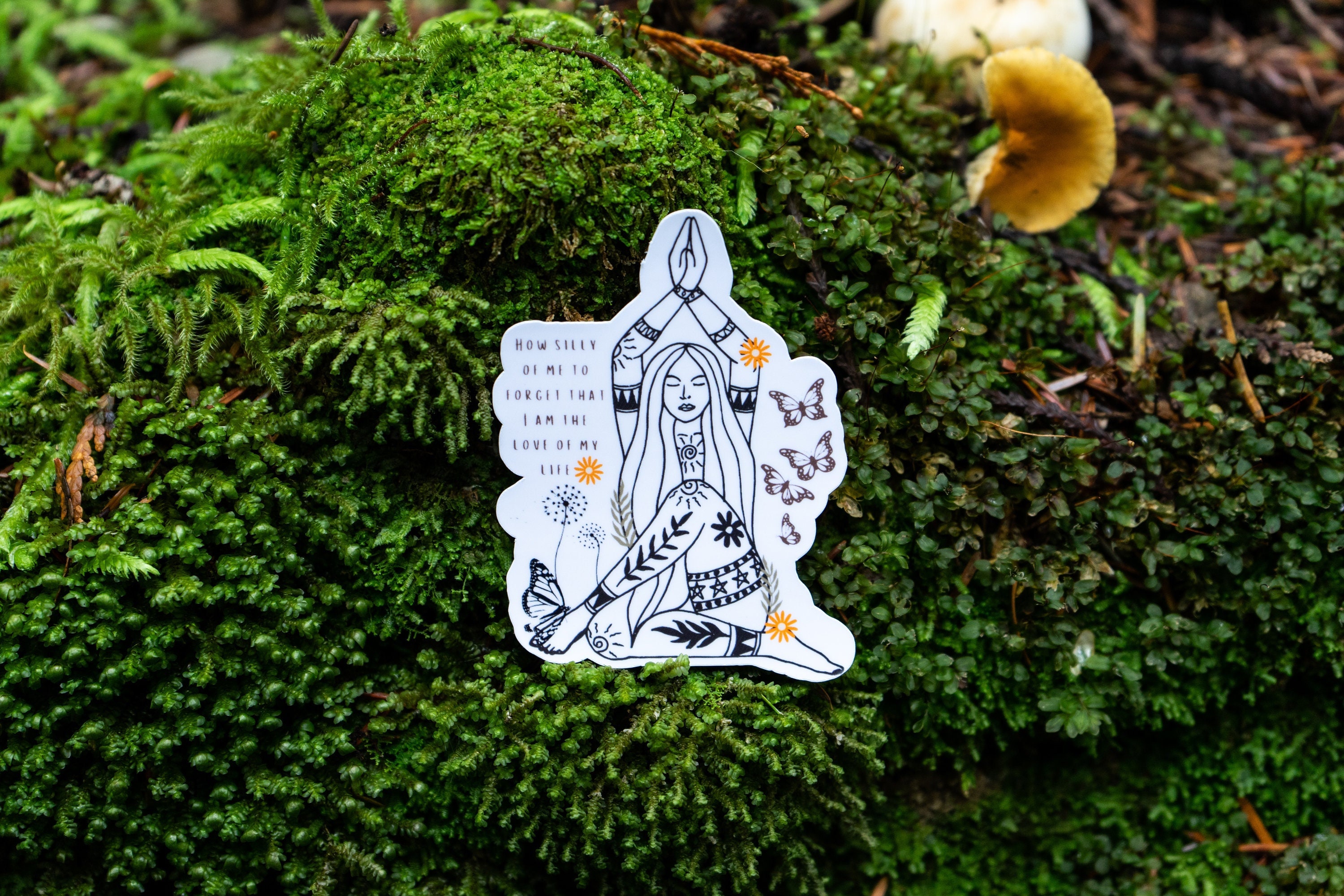 Affirmation Meditation Yoga Sticker, Waterproof Spiritual Stickers, Yoga and Spiritual Gifts, Self Love Club, Mental Health Reminder Sticker