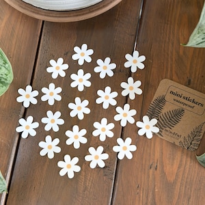 Tiny Daisy Sticker Pack • Mini Waterproof Flower Stickers for Water Bottles, Laptops & Journals image 3