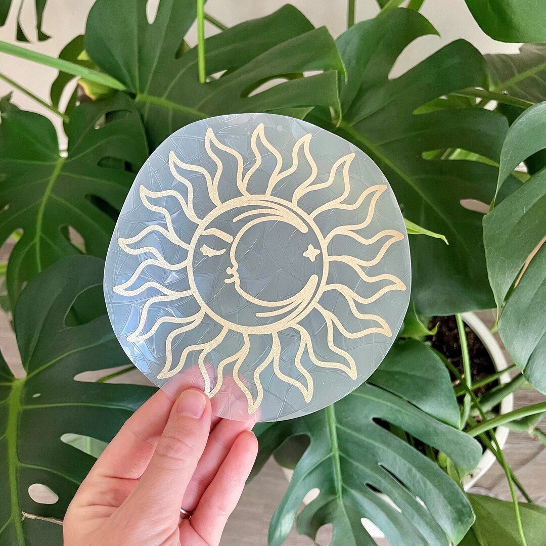 Sun and Moon Suncatcher Sticker Boho Rainbow Maker Static Window Cling ...