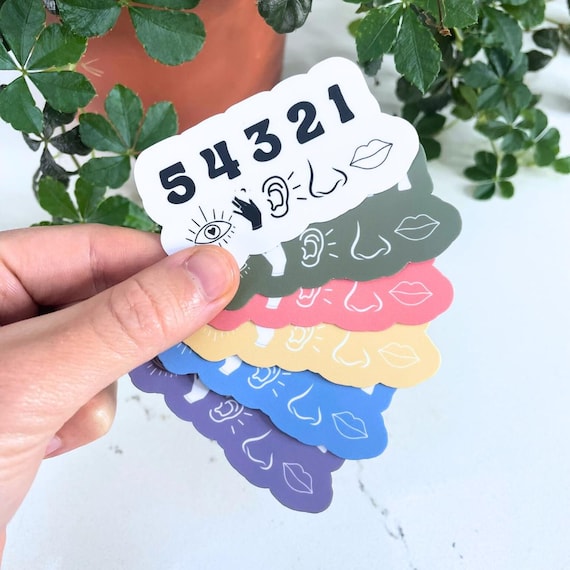 Therapy Sticker - 54321 Grounding Technique - Anxiety Relief Tool - Mindfulness and Mental Health Sticker