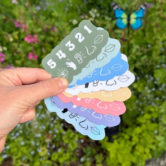 Therapy Sticker - 54321 Grounding Technique - Anxiety Relief Tool - Mindfulness and Mental Health Sticker