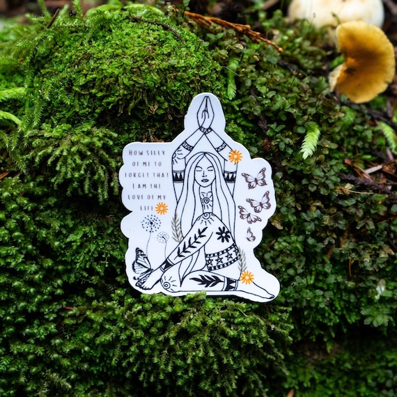 Affirmation Meditation Yoga Sticker, Waterproof Spiritual Stickers, Yoga & Self Love Gifts, Mental Health Reminder