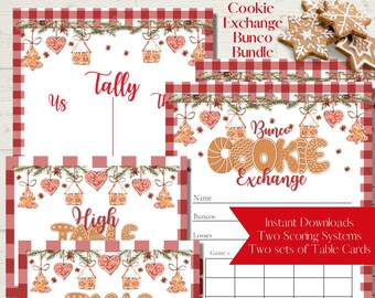Christmas Cookie Exchange Bunco Score Sheet Bundle (Digital Download)